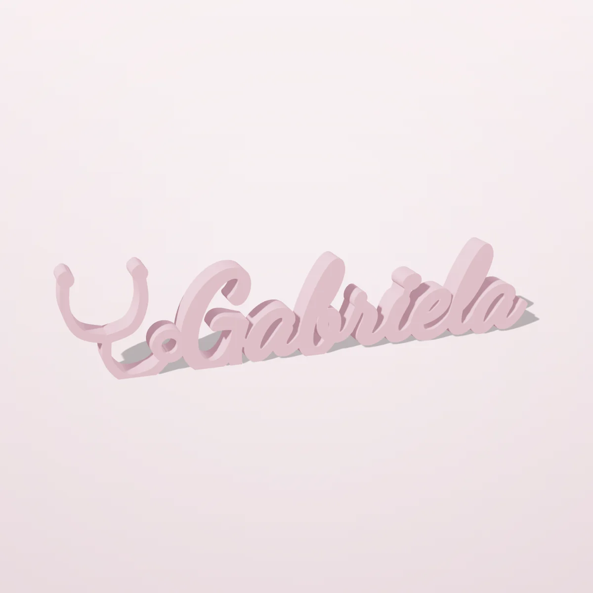 Nome 3D Gabriela com estetoscópio, rosa, para profissional da saúde
