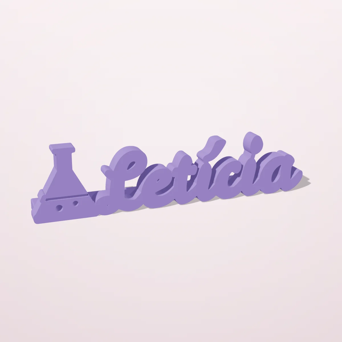 Nome 3D com um frasco de laboratório, presente para biomédica, biomédico, química e profissional de laboratório