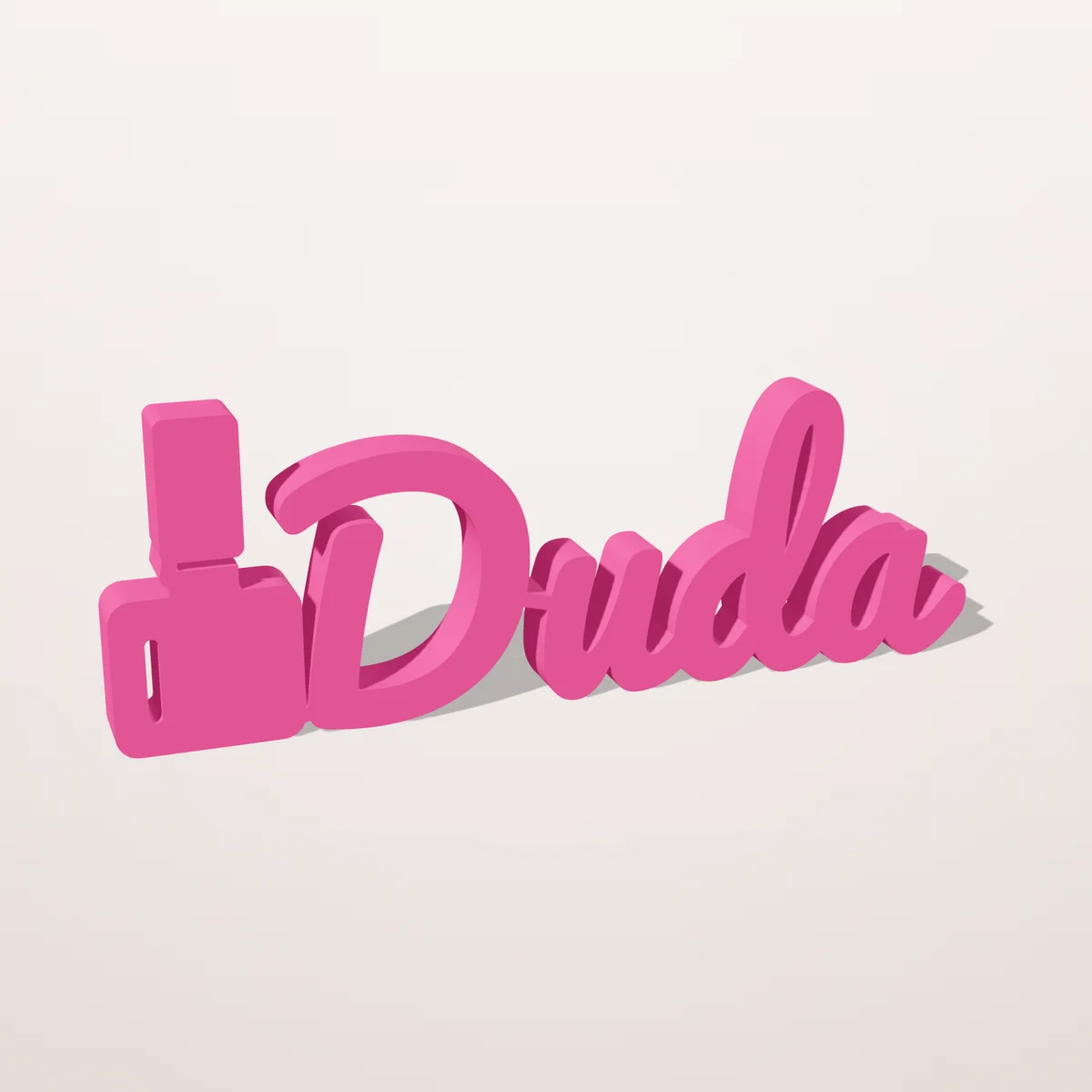 Nome 3D com um vidro de esmalte, presente para manicure e nail designer