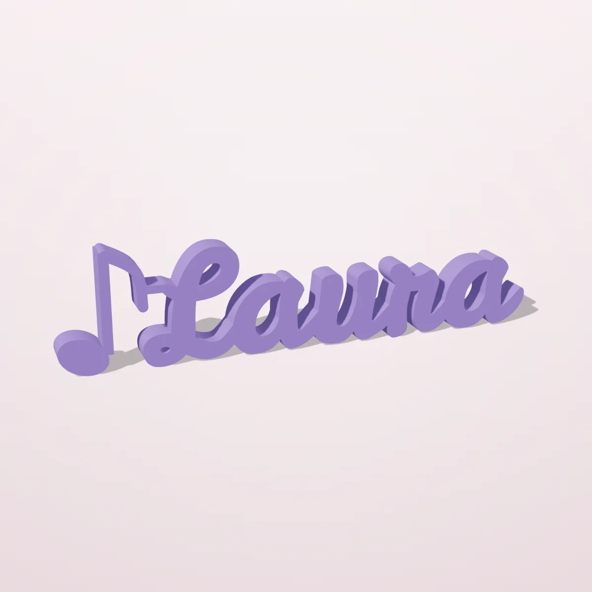 Nome 3D com uma nota musical, presente para musicista, cantora e professora de música