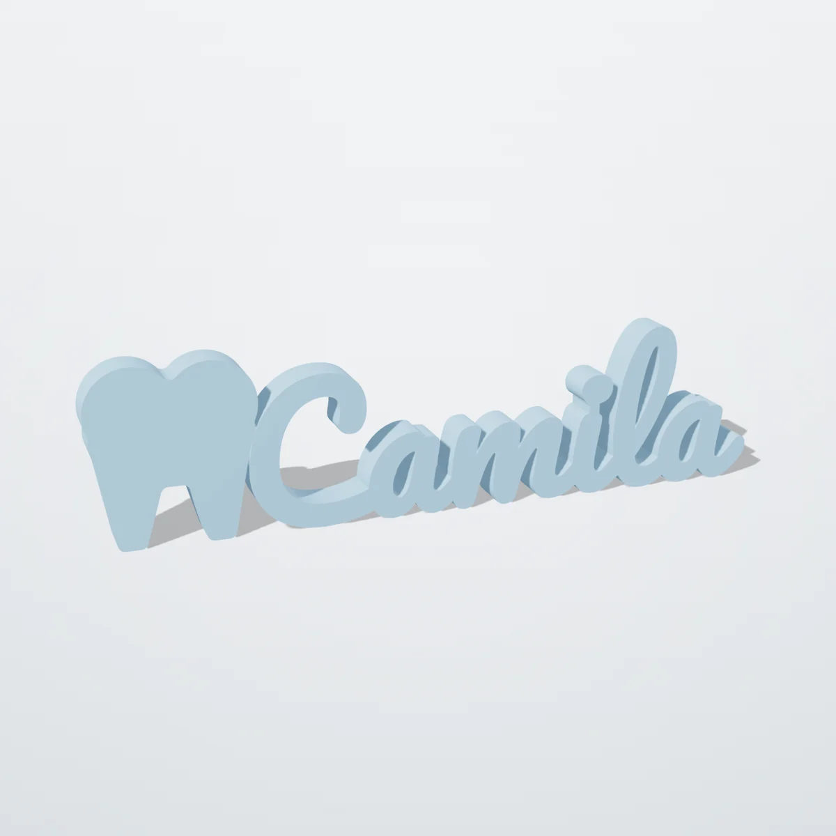 Nome 3D com um dente, presente para dentista
