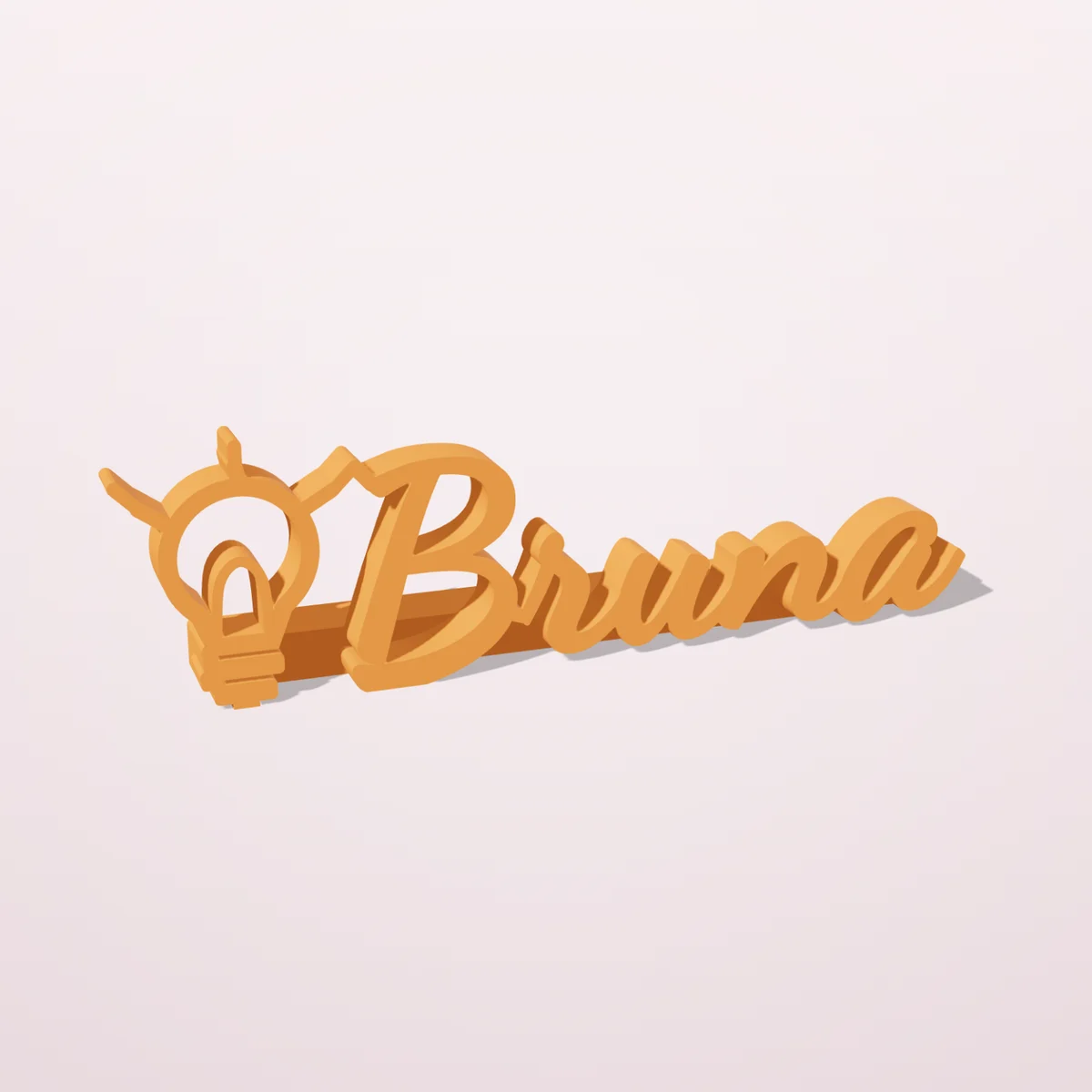 Nome 3D com a lâmpada da ideia, presente para publicitária ou publicitário