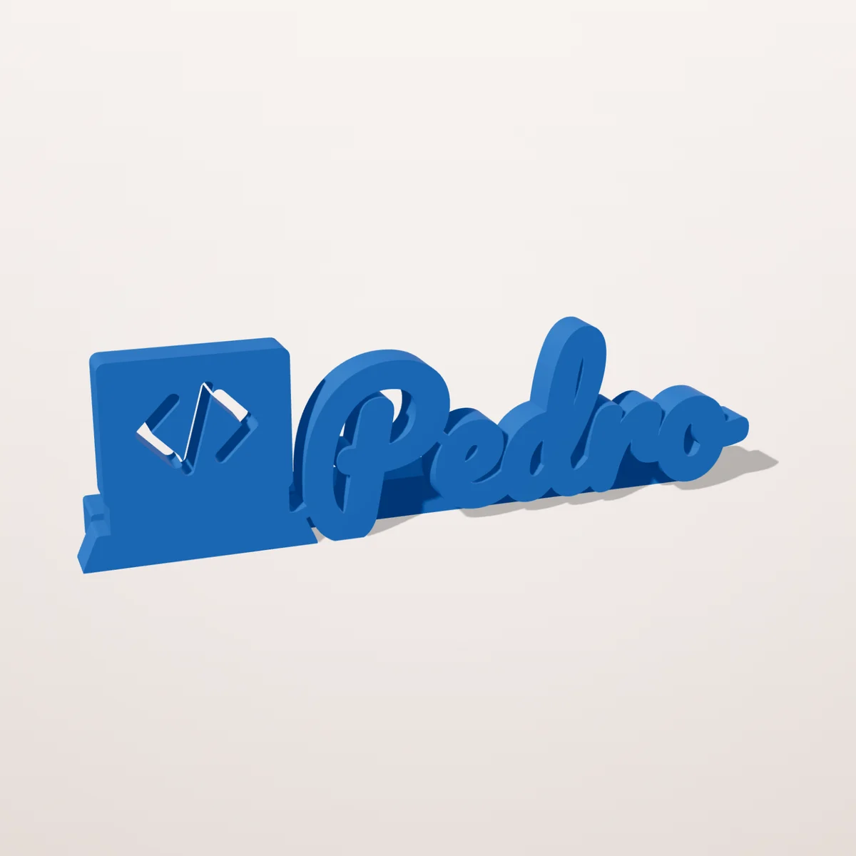 Nome 3D com um notebook com o </> do código na tela, presente para programadora ou programador, dev e profissional de TI